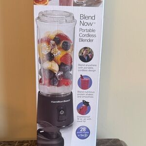 Hamilton Beach Blend Now Portable Cordless Blender - Black and Clear BRAND NEW
